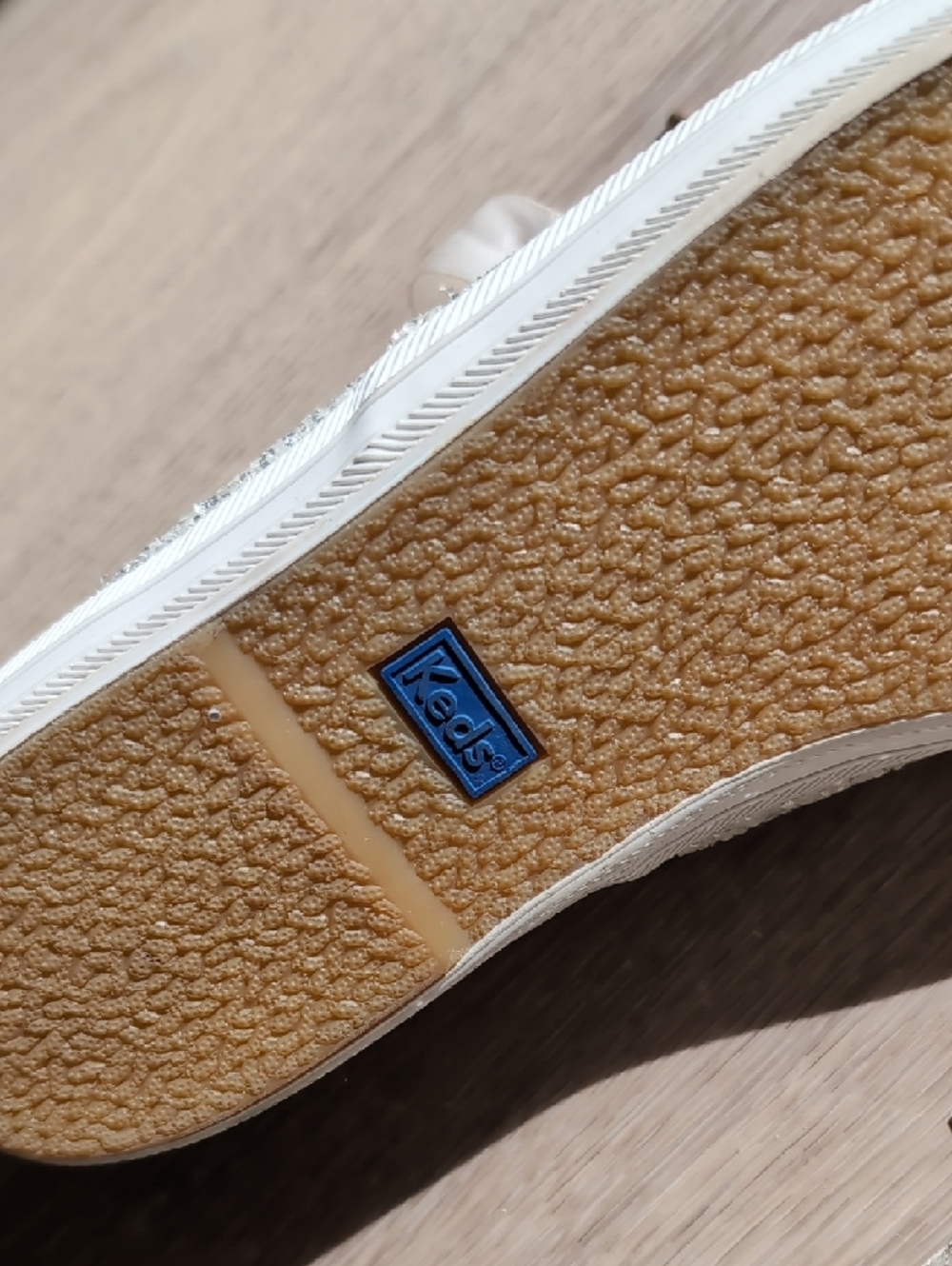 kate spade x Keds Glitter Ribbon Lace-Up Sneakers -  Silvery  Sparkle - Picture 12 of 12